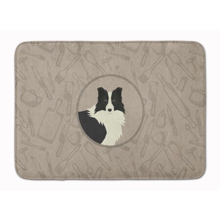 Carolines Treasures Border Collie in the Kitchen Machine Washable Memory Foam Mat CK2169RUG